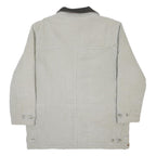 TIMBERLAND Mens Cream & Brown Cotton Corduroy Coach Jacket M Button Closure