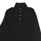 NAUTICA Mens Black Pullover XL Button Neck Cotton Sweatshirt Casual Wear