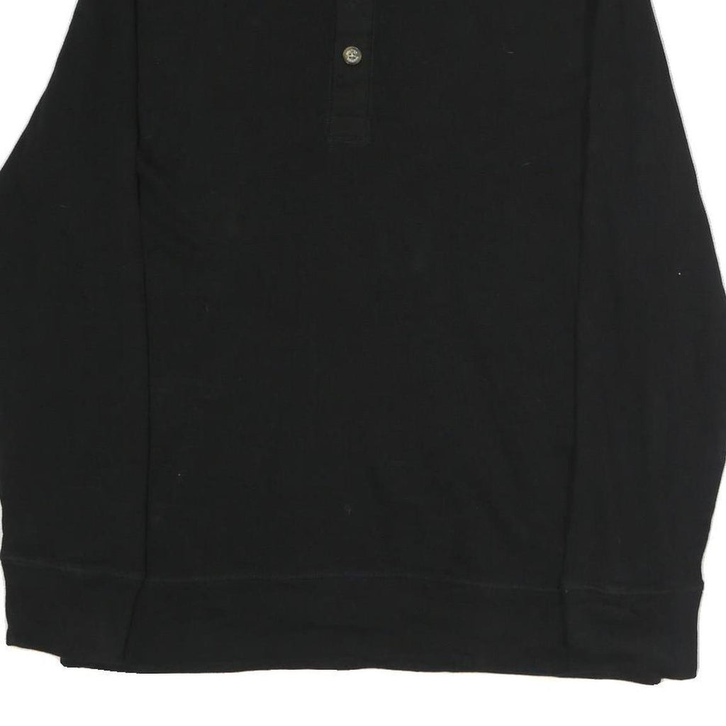 NAUTICA Mens Black Pullover XL Button Neck Cotton Sweatshirt Casual Wear