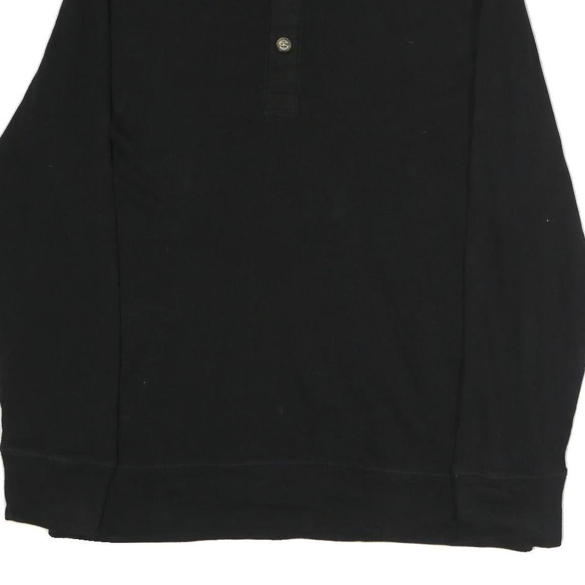NAUTICA Mens Black Pullover XL Button Neck Cotton Sweatshirt Casual Wear