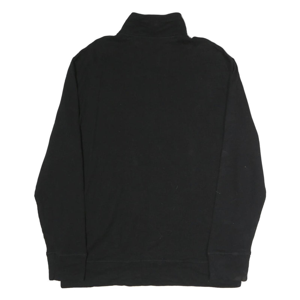 NAUTICA Mens Black Pullover XL Button Neck Cotton Sweatshirt Casual Wear