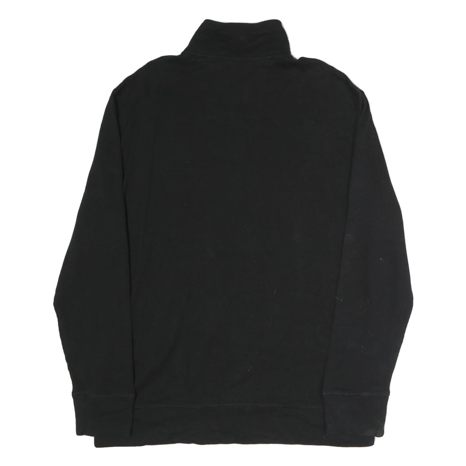 NAUTICA Mens Black Pullover XL Button Neck Cotton Sweatshirt Casual Wear