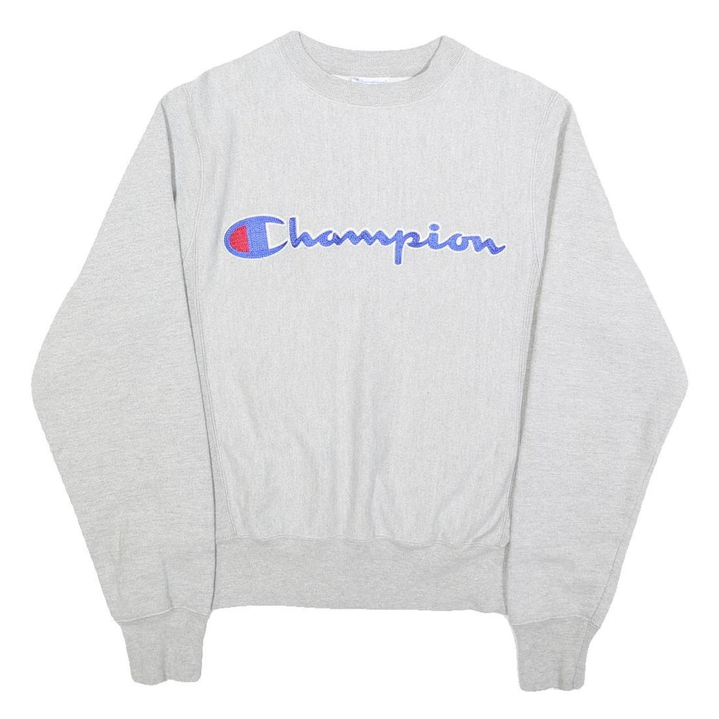 CHAMPION REVERSE WEAVE Mens Grey Crew Neck XS Cotton Blend Sweatshirt Logo