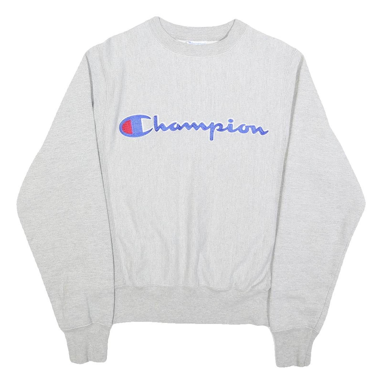 CHAMPION REVERSE WEAVE Mens Grey Crew Neck XS Cotton Blend Sweatshirt Logo