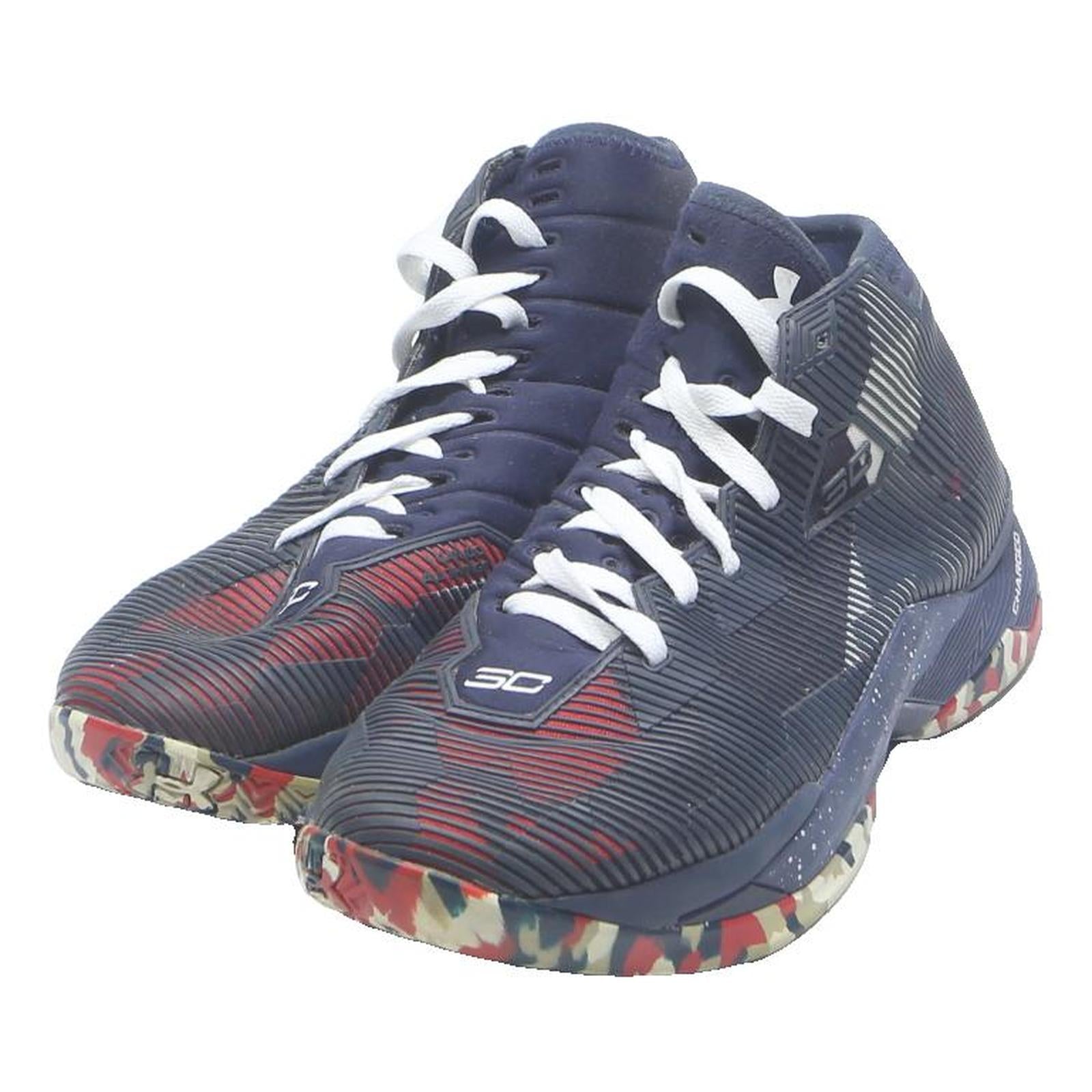 UNDER ARMOUR Curry 1 Mens Navy Blue & Red Synthetic UK 8 Basketball Sneakers
