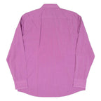 BOSS Slim Fit Mens Plain Shirt Purple Long Sleeve L