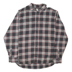 JACHS Mens Black & White Plaid Cotton Blend Shirt L Casual Long Sleeve Button