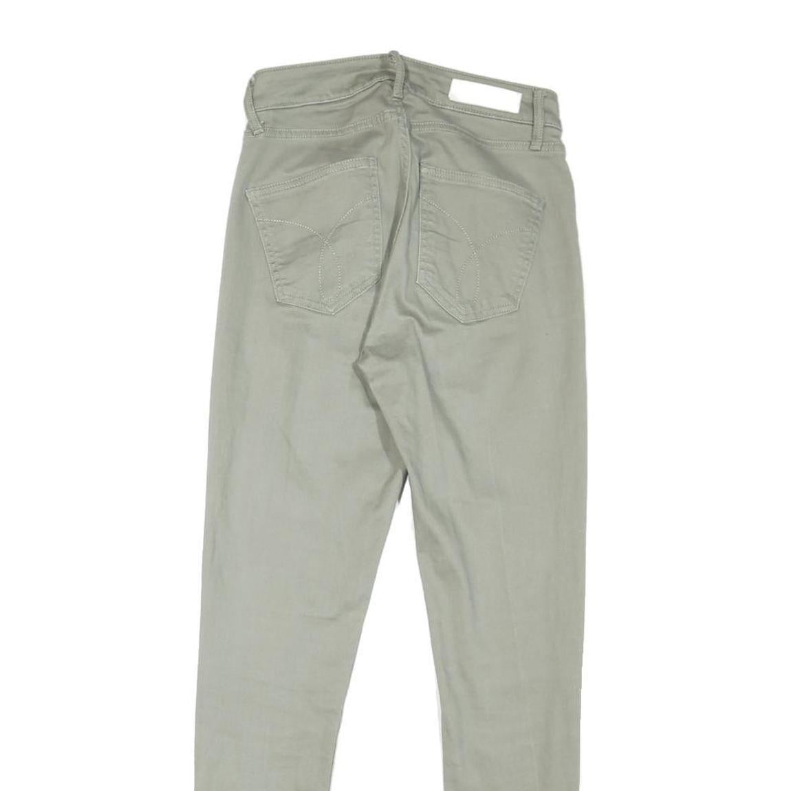 CALVIN KLEIN JEANS Womens Light Green Regular Skinny Denim Cotton Blend W26 L27