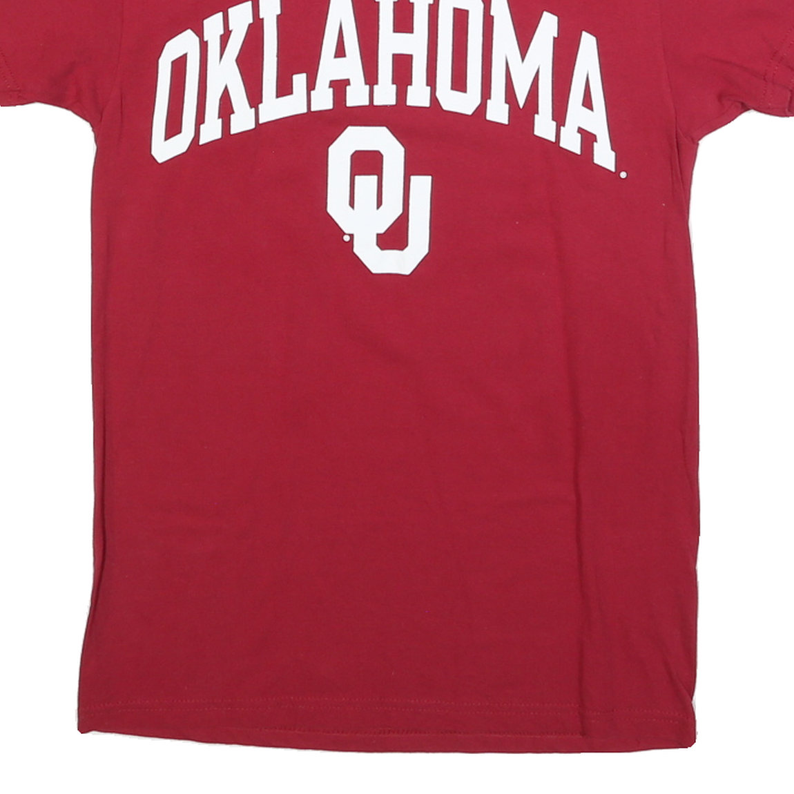 THE VICTORY Womens Red Oklahoma Graphic T-Shirt S Short Sleeve Crew Neck Cotton