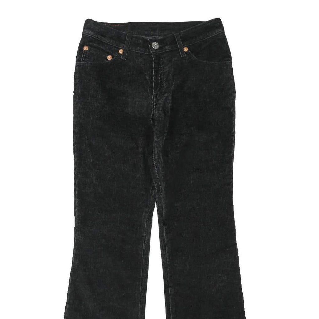 LEVI'S Womens Black Cotton Blend Regular Flared Trousers W30 L32 Classic Fit