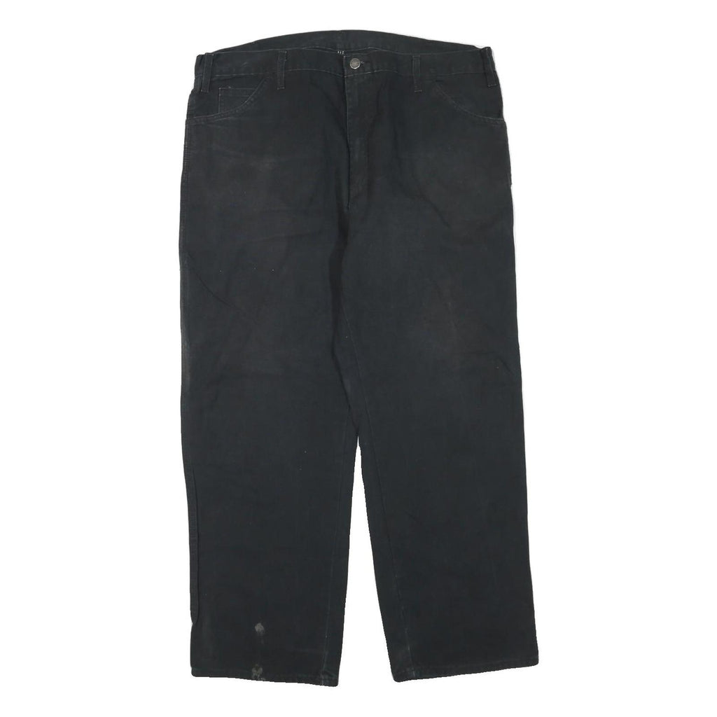 DICKIES Mens Regular Fit Black Denim Jeans W40 L30 Workwear Zip Closure