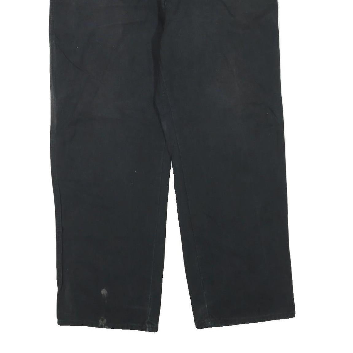 DICKIES Mens Regular Fit Black Denim Jeans W40 L30 Workwear Zip Closure