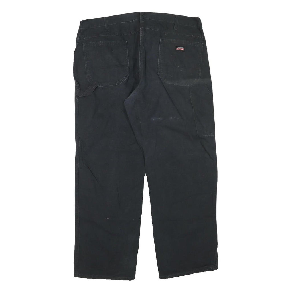 DICKIES Mens Regular Fit Black Denim Jeans W40 L30 Workwear Zip Closure