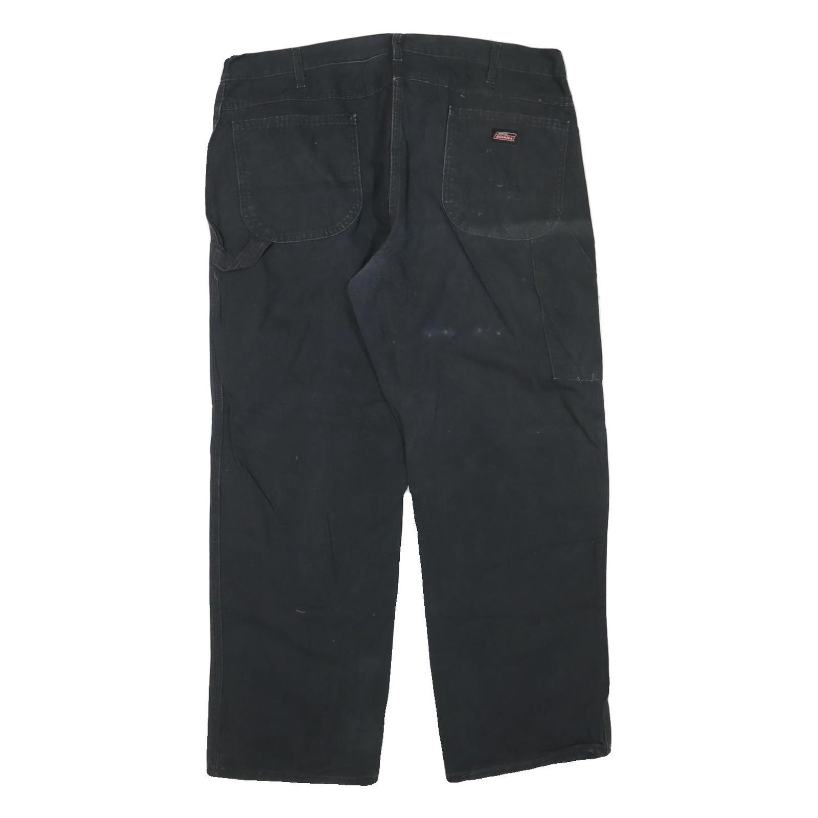 DICKIES Mens Regular Fit Black Denim Jeans W40 L30 Workwear Zip Closure