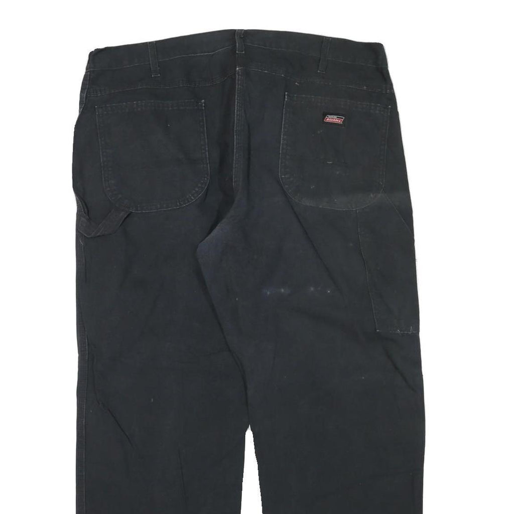 DICKIES Mens Regular Fit Black Denim Jeans W40 L30 Workwear Zip Closure