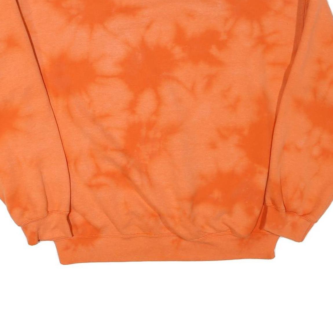 GILDAN Mens Orange Tie Dye Crew Neck M Cotton Blend Casual Sweatshirt