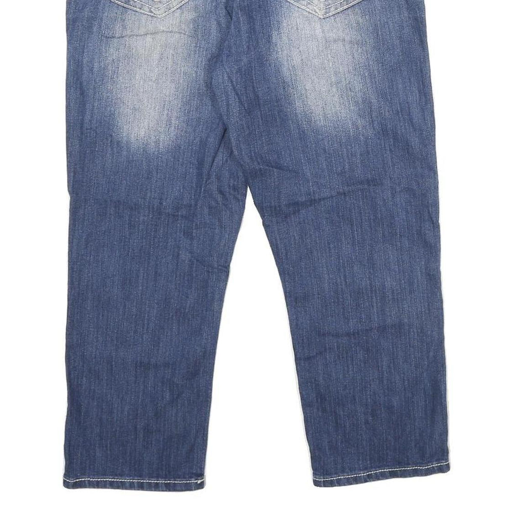 ZCO JEANS Womens Relaxed Blue Denim Stone Wash W30 L24 Embroidered Pocket Jeans