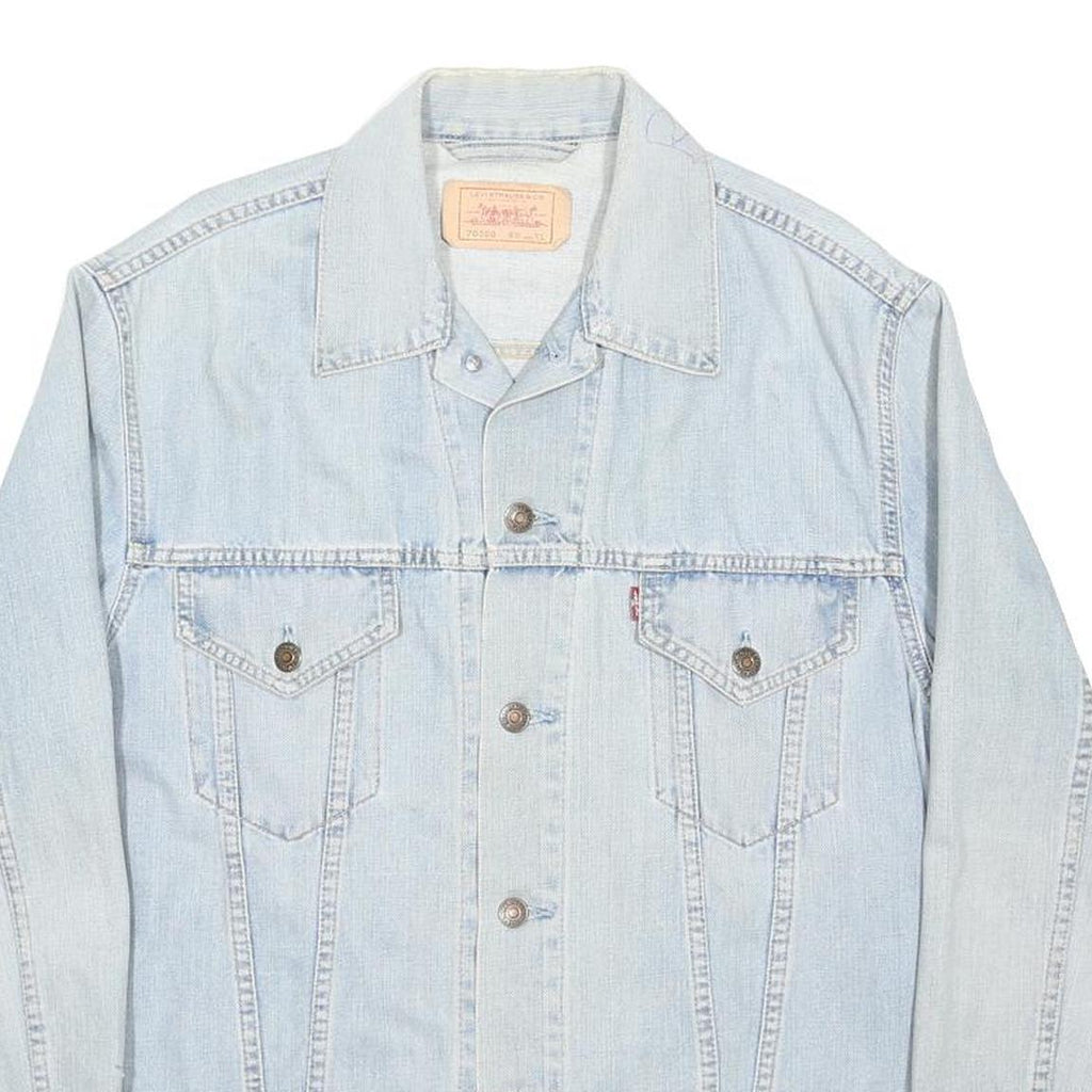 LEVI'S Womens Blue Denim Jacket XL Cotton Blend Button Closure Long Sleeve