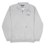 CARHARTT Mens Grey Quarter Zip M Sweatshirt Cotton Blend Pullover