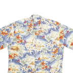 CLAUDIE PIERLOT Mens Blue Orange Floral Cotton Short Sleeve Shirt L Casual