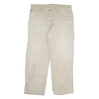 CARHARTT Mens Regular Fit Beige Cotton Blend Zip Trousers W38 L32 Workwear