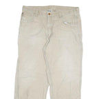 CARHARTT Mens Regular Fit Beige Cotton Blend Zip Trousers W38 L32 Workwear