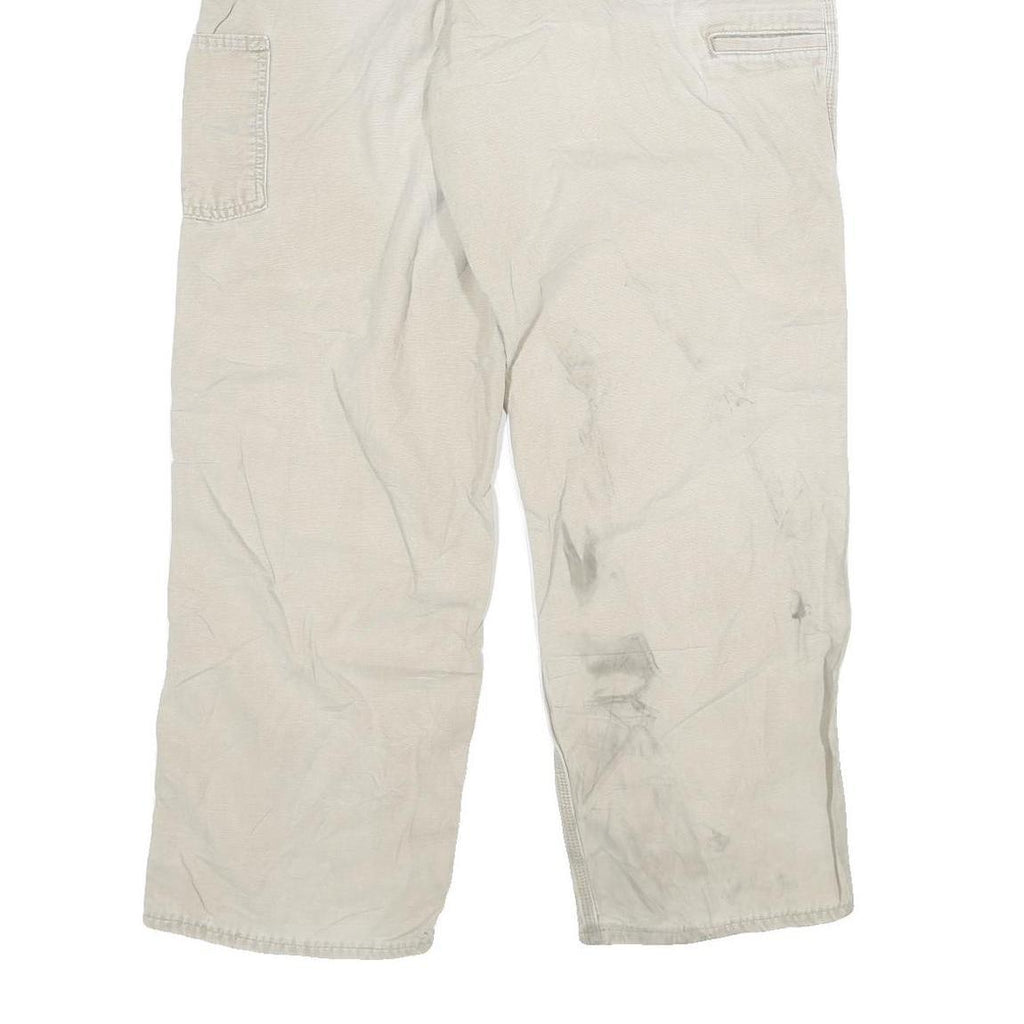 CARHARTT Mens Regular Fit Beige Cotton Blend Zip Trousers W38 L32 Workwear