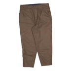 Womens Brown Wool Blend Regular Fit Straight Trousers W32 L25 Classic Style