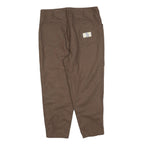 Womens Brown Wool Blend Regular Fit Straight Trousers W32 L25 Classic Style