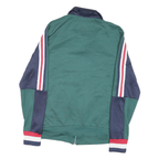 TRUE RELIGION Mens Green & Navy Zip Jacket M Cotton Blend Track Style