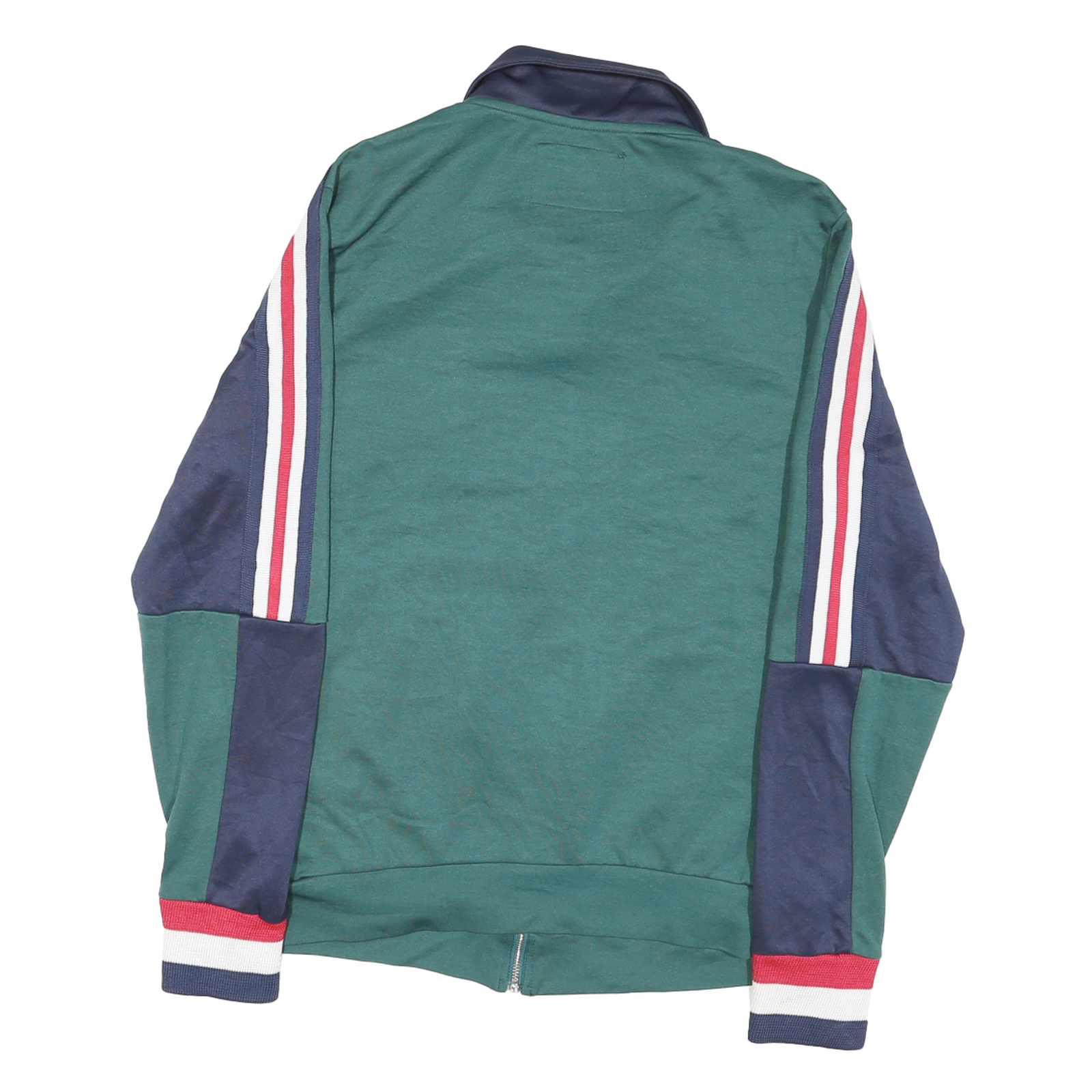 TRUE RELIGION Mens Green & Navy Zip Jacket M Cotton Blend Track Style