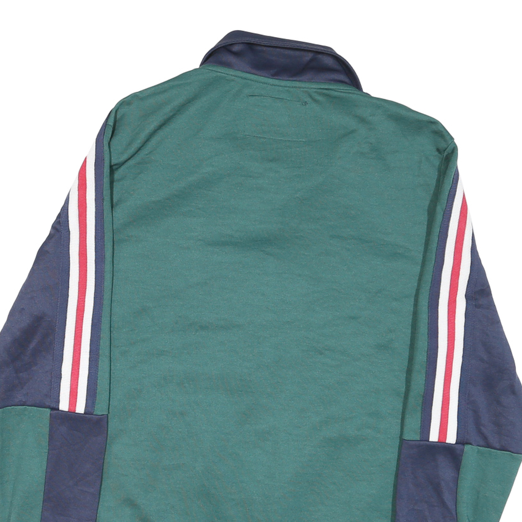 TRUE RELIGION Mens Green & Navy Zip Jacket M Cotton Blend Track Style