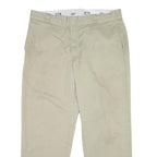 DICKIES Mens Cotton Beige Regular Fit Straight Leg Trousers W38 L29 Workwear