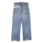 G-STAR Womens Blue Regular Straight Denim Light W30 L30 Embroidered Logo Zip