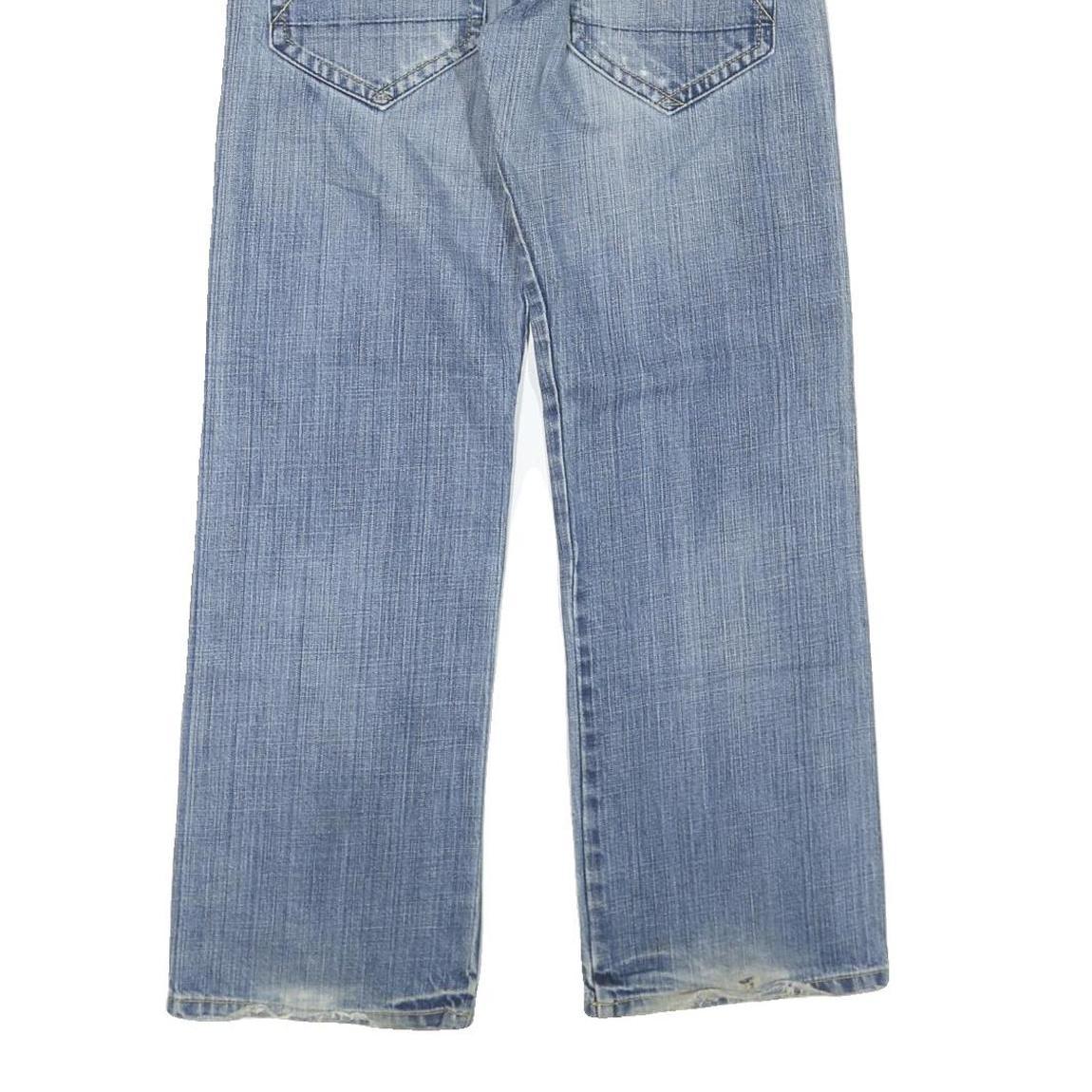 G-STAR Womens Blue Regular Straight Denim Light W30 L30 Embroidered Logo Zip