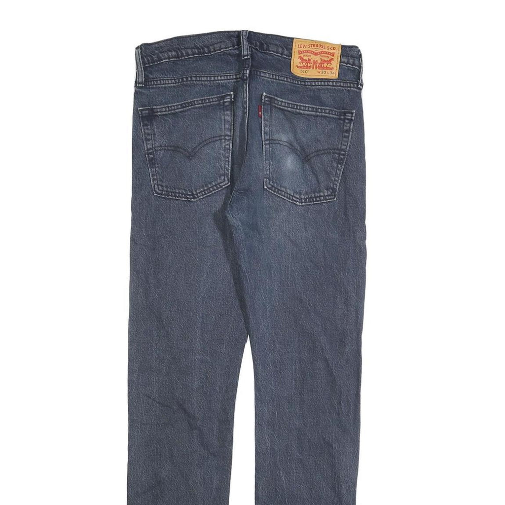 LEVI'S 510 Mens Jeans Blue Slim Skinny Denim Medium Wash W30 L34 Slim Fit Zip