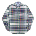 TOMMY HILFIGER Mens Green & Navy Check Shirt M Button Down Long Sleeve Cotton