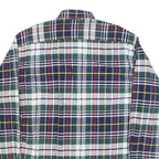TOMMY HILFIGER Mens Green & Navy Check Shirt M Button Down Long Sleeve Cotton
