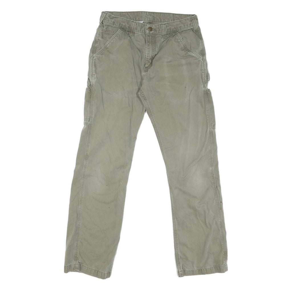 CARHARTT Mens Regular Fit Beige Denim Jeans W32 L31 Durable Zip Closure