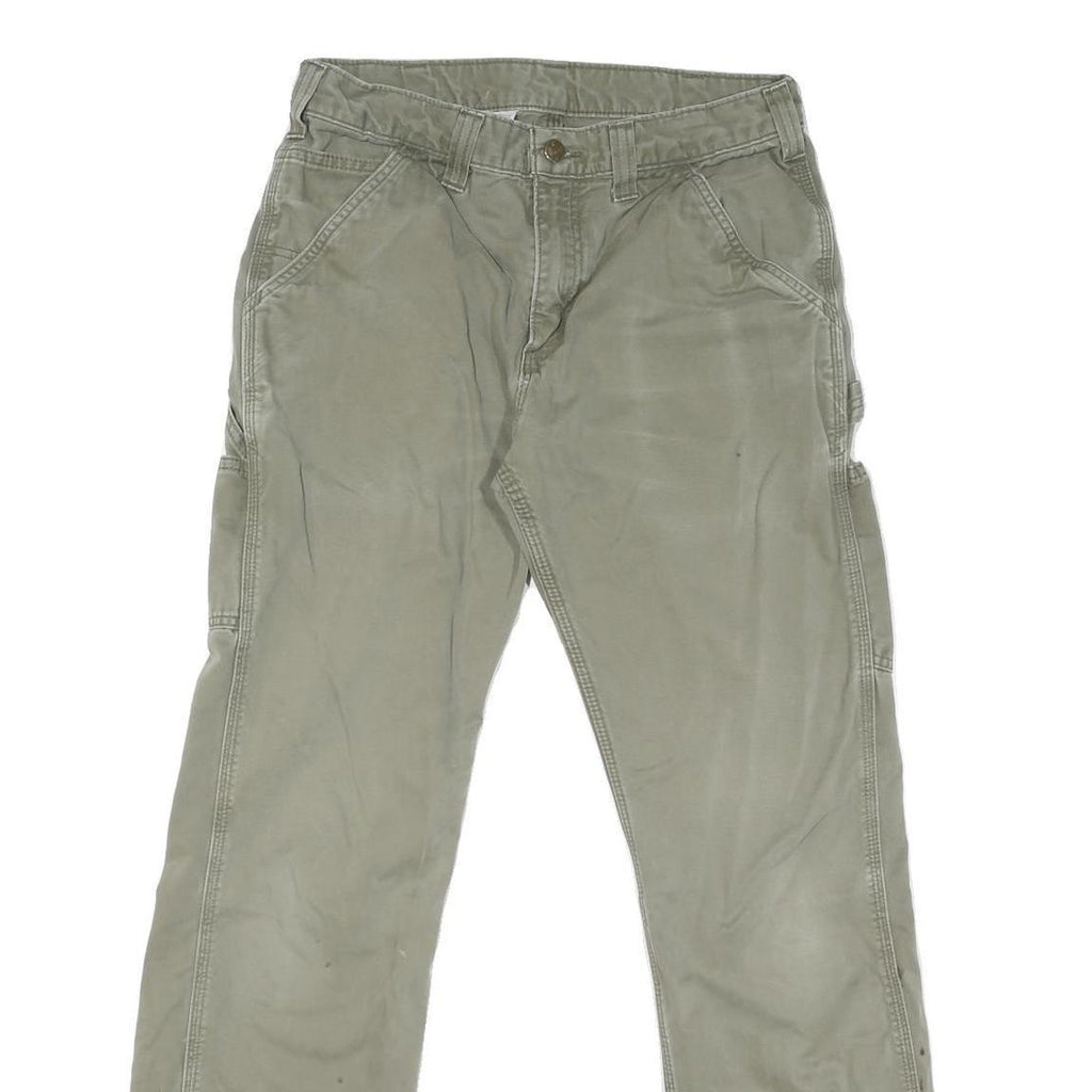 CARHARTT Mens Regular Fit Beige Denim Jeans W32 L31 Durable Zip Closure