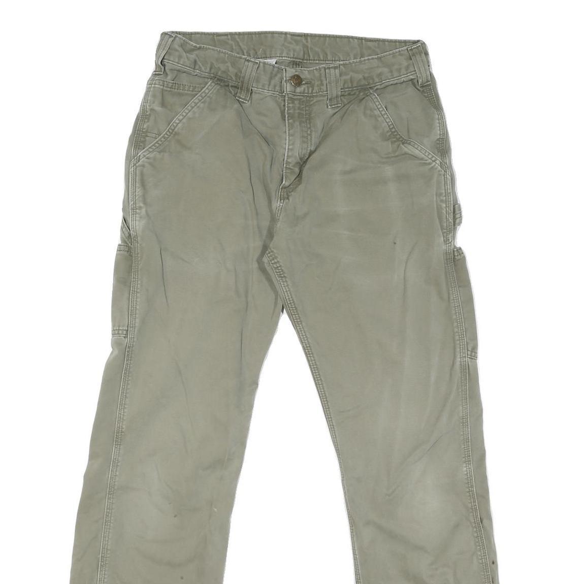 CARHARTT Mens Regular Fit Beige Denim Jeans W32 L31 Durable Zip Closure