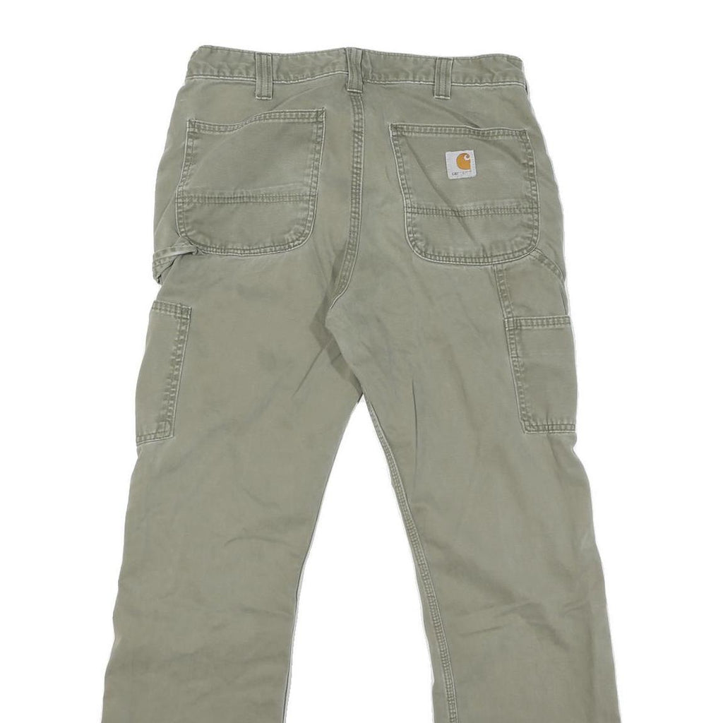 CARHARTT Mens Regular Fit Beige Denim Jeans W32 L31 Durable Zip Closure