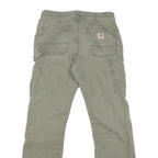 CARHARTT Mens Regular Fit Beige Denim Jeans W32 L31 Durable Zip Closure