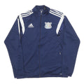 ADIDAS Mens Navy Blue White Logo Track Jacket M Polyester Blend Zip