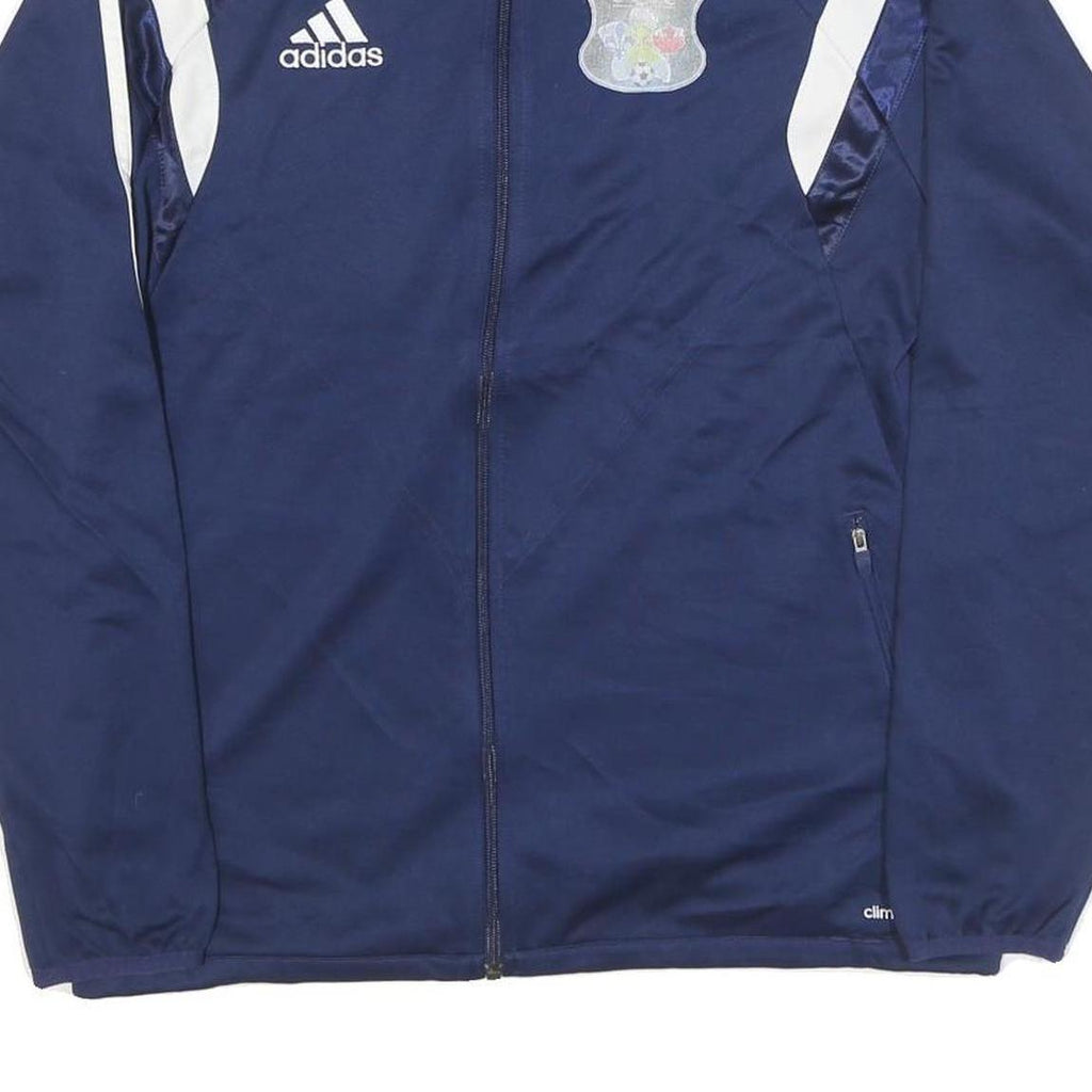 ADIDAS Mens Navy Blue White Logo Track Jacket M Polyester Blend Zip