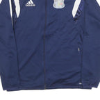 ADIDAS Mens Navy Blue White Logo Track Jacket M Polyester Blend Zip