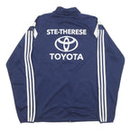 ADIDAS Mens Navy Blue White Logo Track Jacket M Polyester Blend Zip