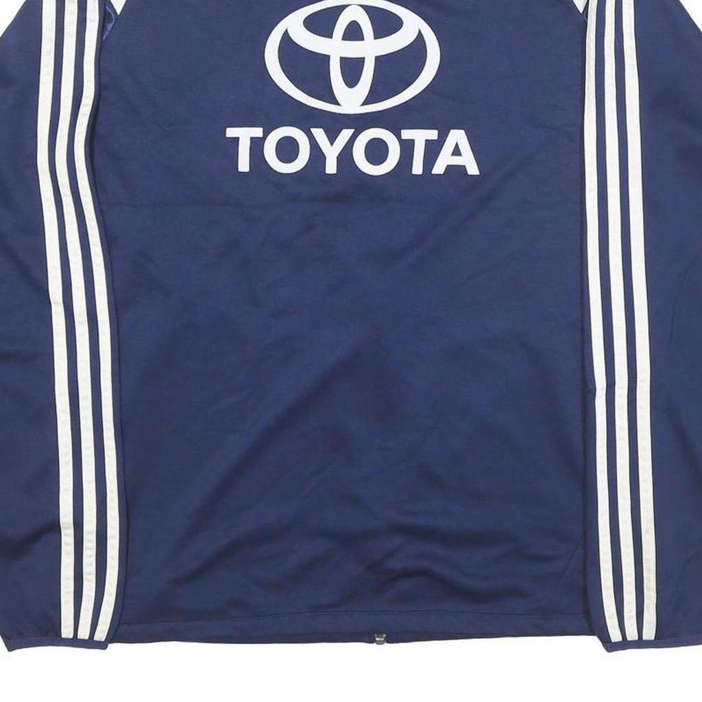 ADIDAS Mens Navy Blue White Logo Track Jacket M Polyester Blend Zip