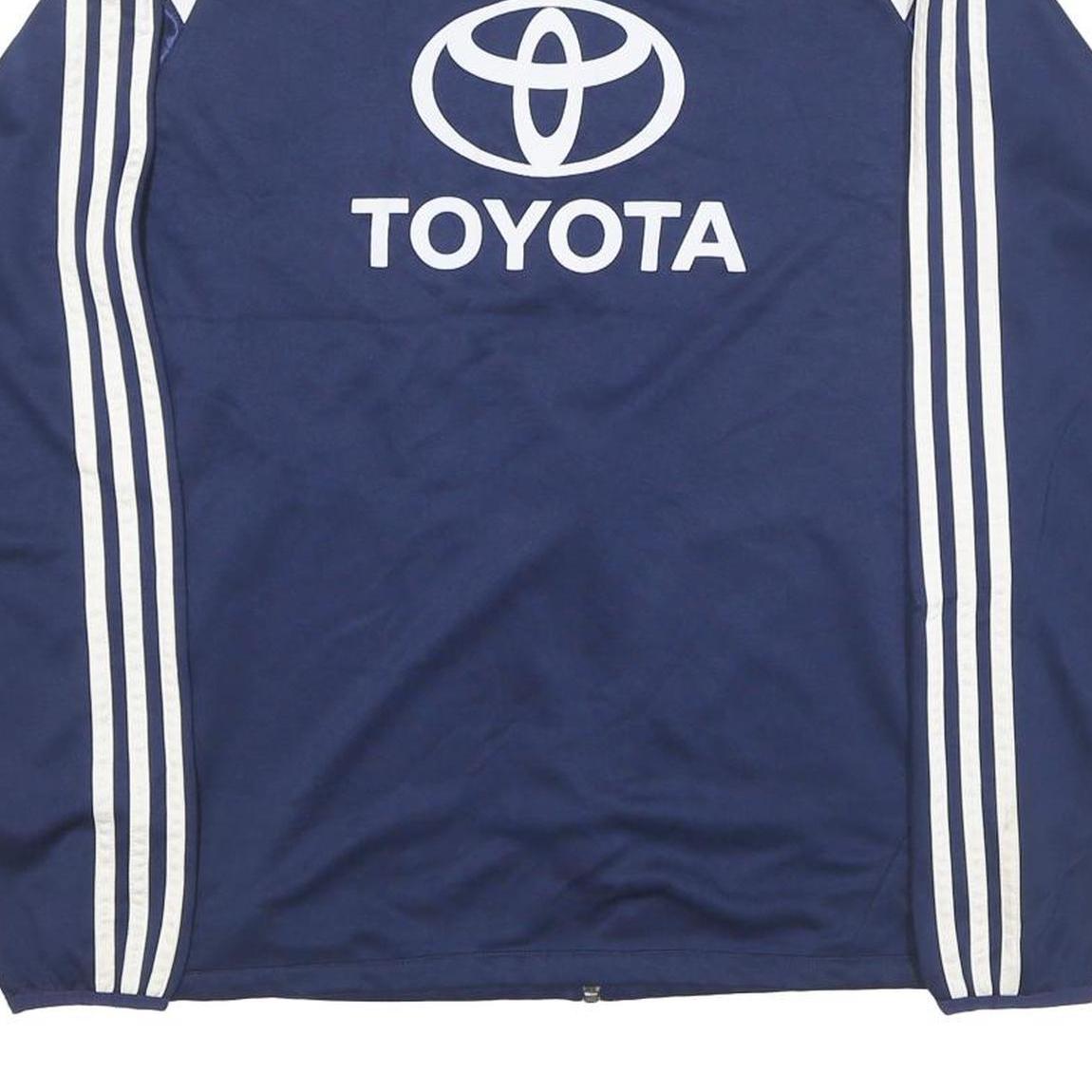 ADIDAS Mens Navy Blue White Logo Track Jacket M Polyester Blend Zip