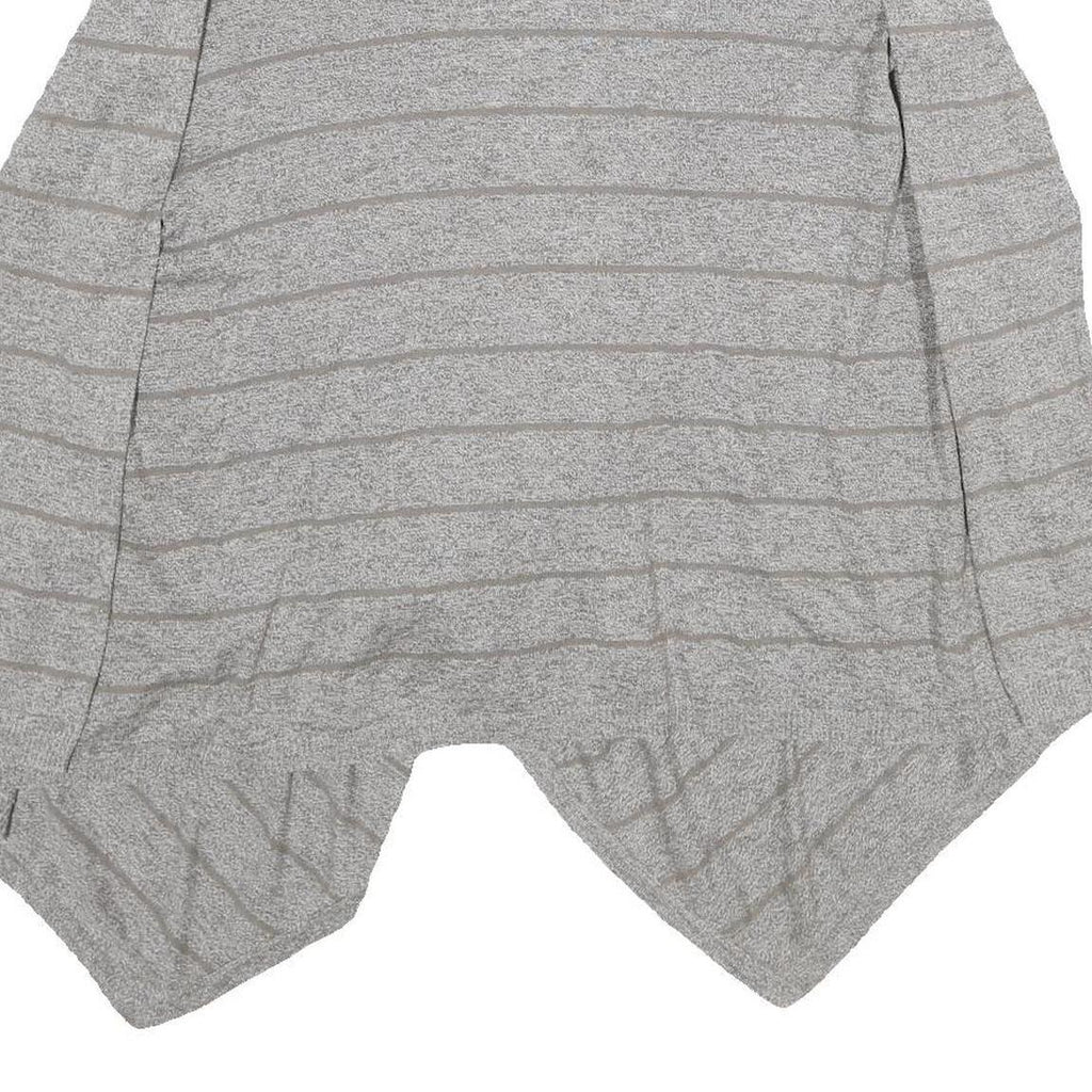 FAT FACE Womens Grey Striped Plain Open Front Jumper UK 14 Cotton Blend
